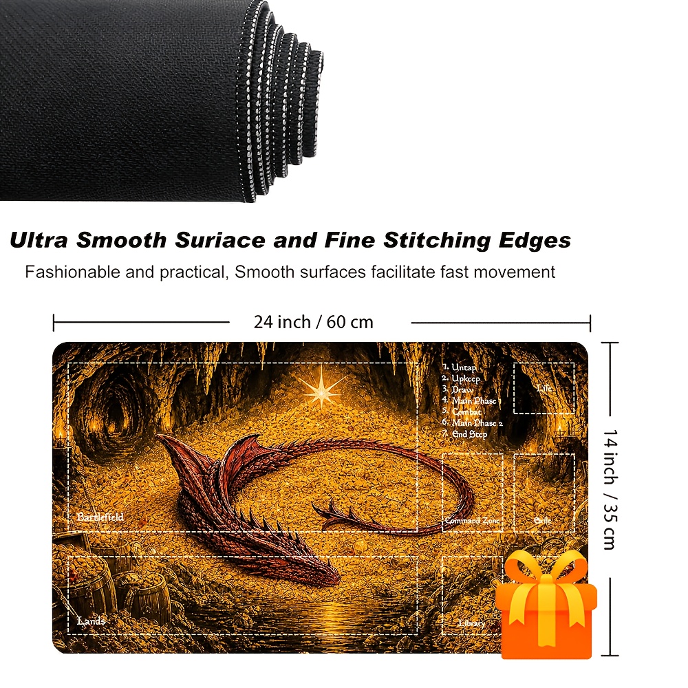 Dragon's Treasure Playmat for Card Games